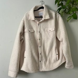 Cream Sherpa button jacket